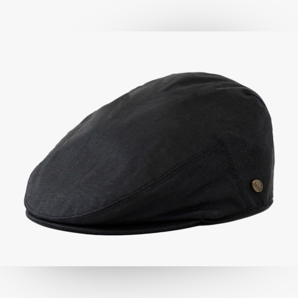 Epoch Hat Company Women's Black Six-Panel Linen Ivy Newsboy/Cabbie Cap NWT, L/XL